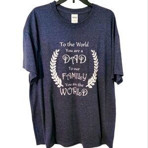 Men Dad Appreciation Graphic Blue Gray Short Sleeve Tee Ultra Cotton Blend XL